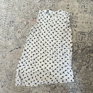 ANTHROPOLOGIE | PLEIONE | Size XS | White Black Pattern Asymmetrical Tunic